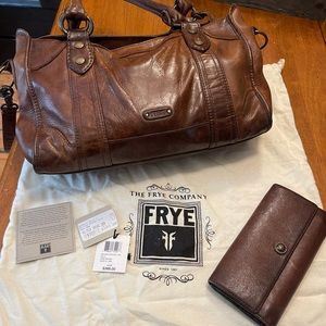 Authentic Frye Melissa Satchel with matching wallet